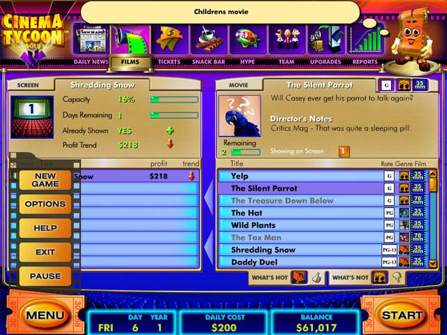 Cinema Tycoon Game