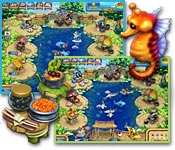 Help Scarlett raise a variety of exotic fish and manufacture never-before-seen products in Farm Frenzy: Gone Fishing!