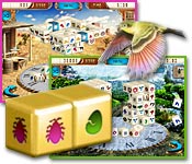 Travel through time with Mahjongg Dimensions Deluxe: Tiles in Time! Restore the different time periods to their original splendor!