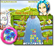 Save Orchidia and stop Orchus from getting free by matching flowers and winning charms to unblock the river.