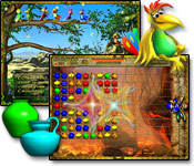 Help Plumeboom save Orniland from becoming a City of Darkness. Destroy jugs of evil potion and rid the village of evil.