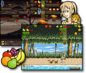 Two travelers must gather fruit for friendly monkeys and help them escape the clutches of the evil baboon.