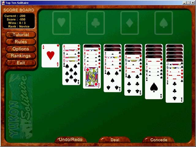 Top Ten Solitaire Game